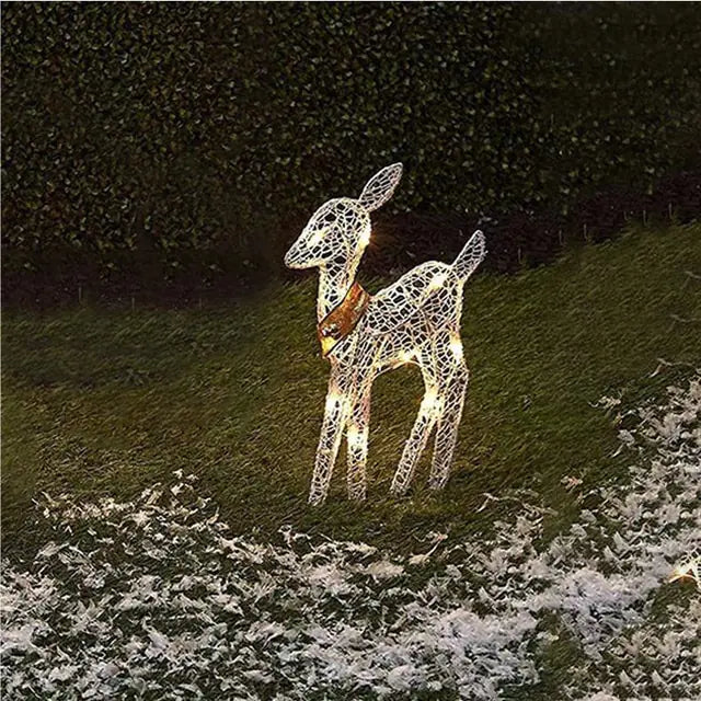 3-Piece Christmas LED Wrought Iron Deer Set