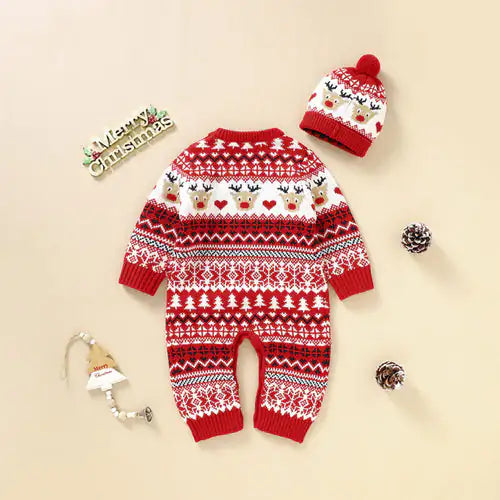 Christmas Pattern Newborn Romper